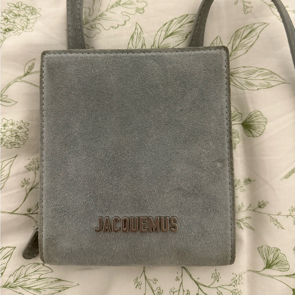 Blue grey suede Jacquemus wallet